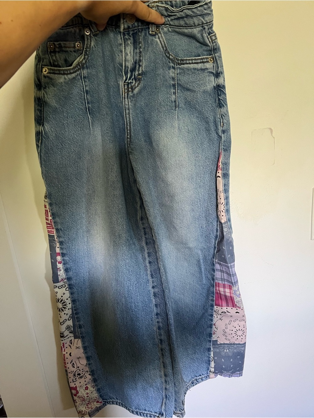 Levi's Light Blue Denim Jeans with Patch-Panel Side Insets